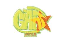 the logo for garx women on a black background