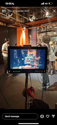 a video camera is being used in a studio