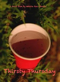 a red cup with the words thirsty thursday on it